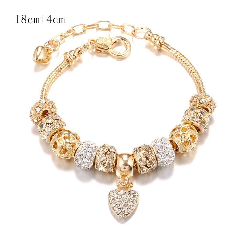 DIY alloy Gold Bead Bracelet Jewelry_voghion.com