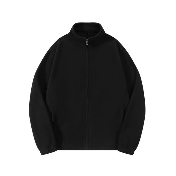 Fleecegefütterte Herren-Kapuzenjacke mit Reißverschluss – doppelseitiger, flauschiger Sherpa-Pullover für den Winter, Unisex-Freizeitjacke mit Stehkragen_voghion.com