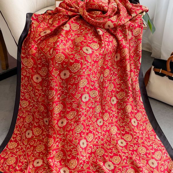 2023 Simulated Shawl Long New Silk Satin Sun Protection Printing Holiday Fashion Scarf for Women_voghion.com