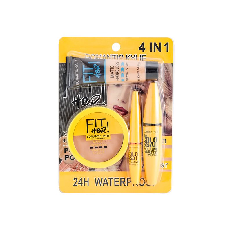 Make-up-Sets Neues 4-in-1-Konturpuder-Concealer-Flüssiggrundierung Mascara-Eyeliner-Set Vier-in-Eins-Make-up-Set_voghion.com