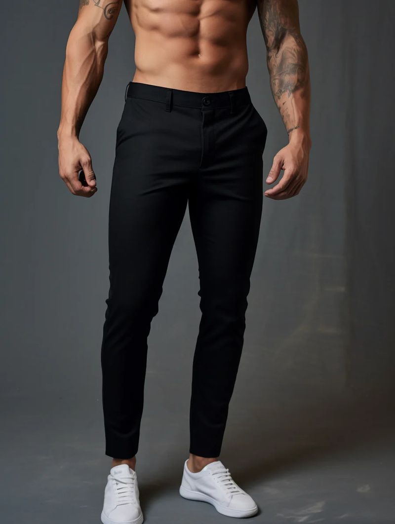 Men's Clothing Four Seasons Breathable Youth Business Versatile Cotton Tights Casual Trousers_voghion.com