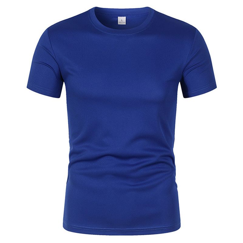Tricou de vară pentru bărbați, stil solid, cu plasă respirabilă, sport, top, guler rotund, mânecă scurtă_voghion.com