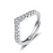 Minimalist Personality Elegant Fashion V-shaped Zircon Moissanite Light Luxury Stackable Adjustable Finger_voghion.com