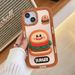Lustige 3D Silikon Pommes Burger Halterung Paar Telefon Abdeckung für iPhone 15 Pro Max 14 13 11 12 Fall mit Halter Stand_voghion.com