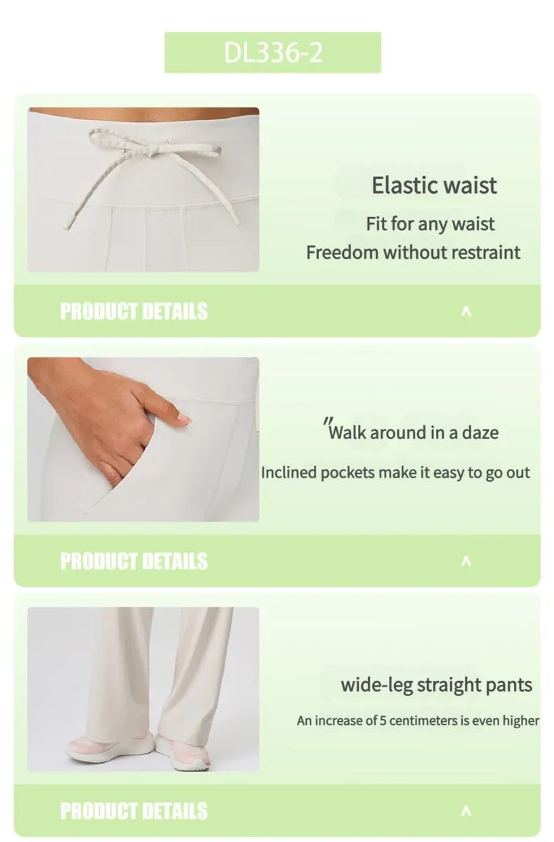 New Evrlue Double 6 Zero Sense Wide Leg Large Pocket Fitness Yoga Women Sports Casual Long Pants DL336_voghion.com
