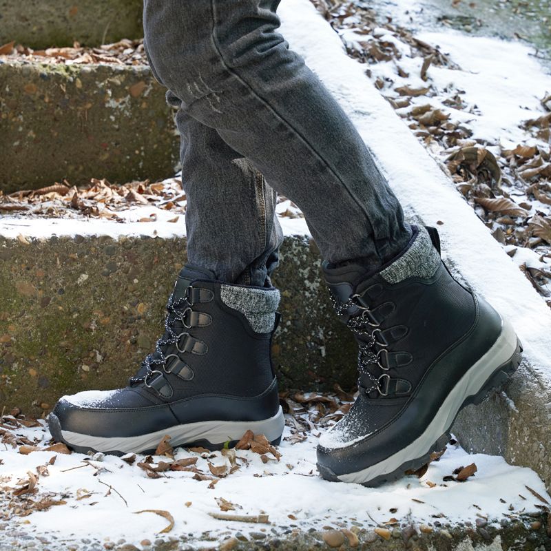 Warm extra thick sheepskin fur one snow boots men's cold-resistant wool boots outdoor padded thick cold boots_voghion.com