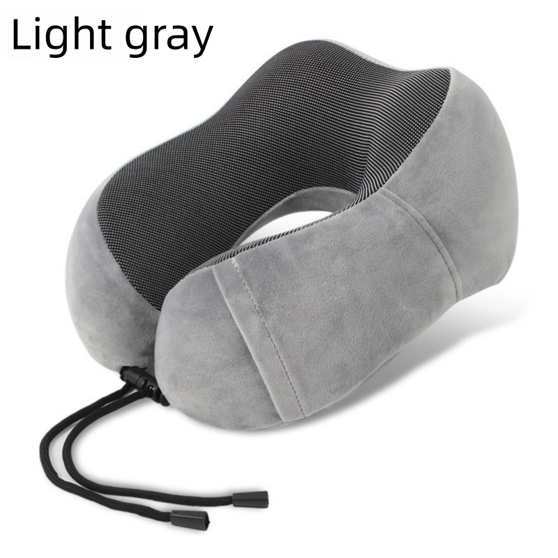 Memory Foam Travel Pillow - CE Certified Hypoallergenic, Ergonomic Neck Support, Airplane & Car EU Essential_voghion.com