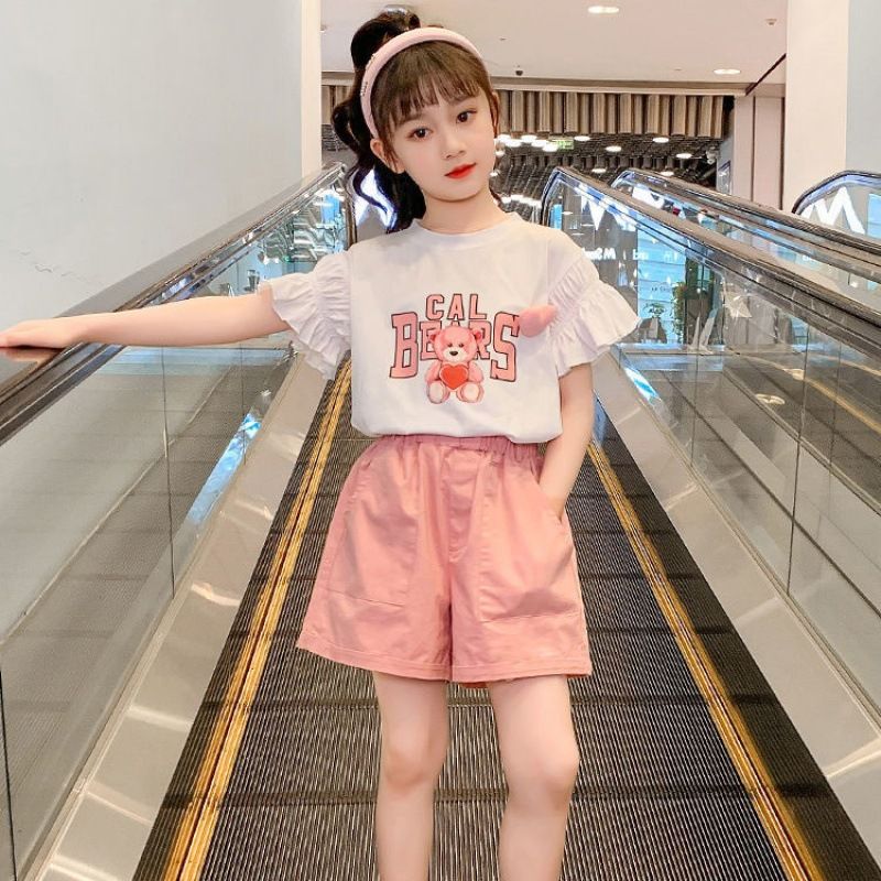 Kid's Clothing Summer girls suits summer clothes 2024 new children's short sleeved shorts fashionable children's clothes stylish two piece suit_voghion.com