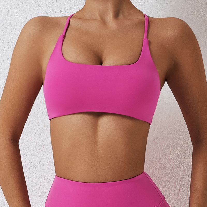 Women's clothing back sports bra brushed nude yoga wear running fitness bra quick-drying yoga vest _voghion.com