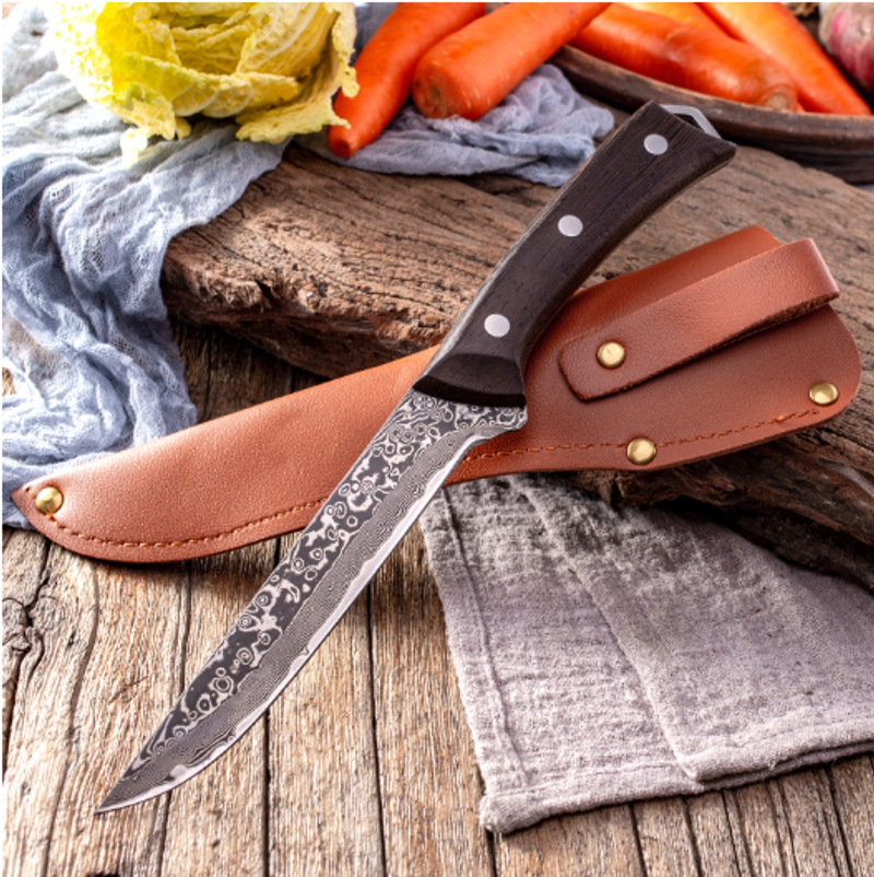 Damascus Steel VG10 Boning Household Meat Cutting Fish Chicken Butcher Pig Sheep Beef Knife_voghion.com