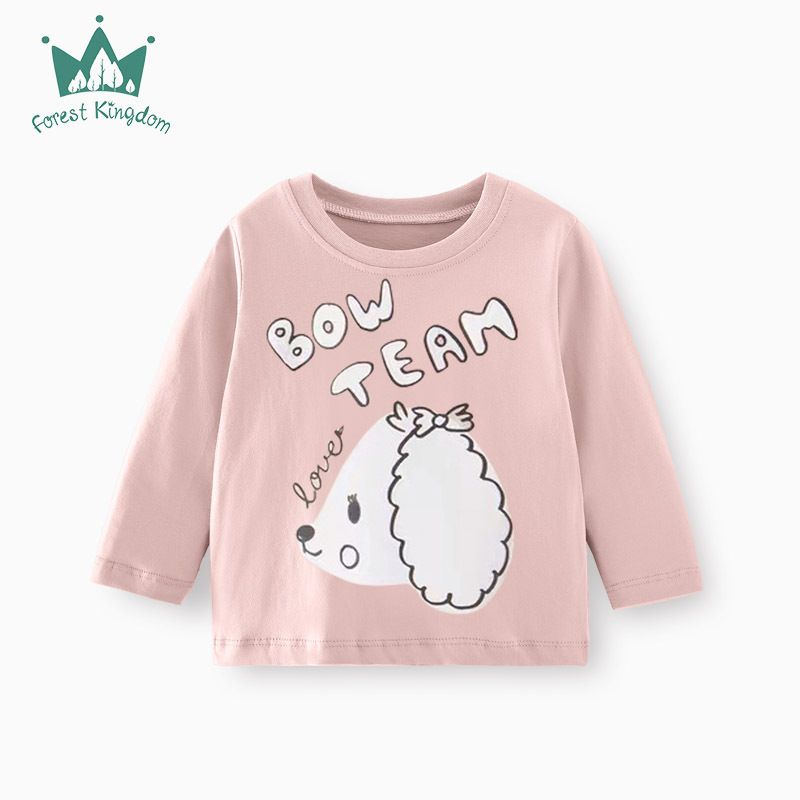 Camiseta para niños Camiseta de manga larga para niños de primavera y otoño Camisa básica para niñas y bebés_voghion.com