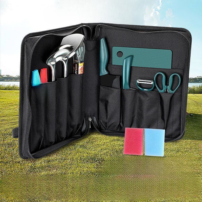 Pentole Utensili da esterno Campeggio Completo Cucina Borsa portaoggetti Set Coltello Picnic Cucina_voghion.com