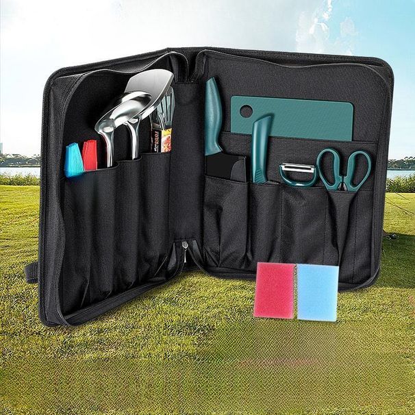 Pentole Utensili da esterno Campeggio Completo Cucina Borsa portaoggetti Set Coltello Picnic Cucina_voghion.com
