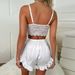 pajamas for women white lace suspenders lace shorts home sexy suit_voghion.com