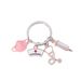 Portachiavi con ciondolo a forma di cuore in metallo, piccolo, per infermiere, dottore, mascherina, siringa e stetoscopio_voghion.com