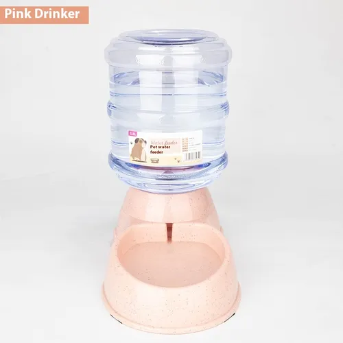 Upgrade de Weessstréi grouss Kapazitéit 3.8L Hausdéierfeeder mat automatescher Waasserfudder fir Hënn, Dëppen a Schësselcher_voghion.com