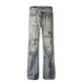Men's Clothing 2025 American Retro Trend Street Style Old Color Washed Design Straight Men's Denim Trousers_voghion.com