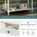Console Table Traditional Design With Two Drawers And Bottom Shelf (Ivory White)_voghion.com