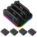 Switch 2 Station Joycon Controller Horizontaal Dock met RGB-kleurrijke verlichting Vier dockingstations Snel opladen_voghion.com