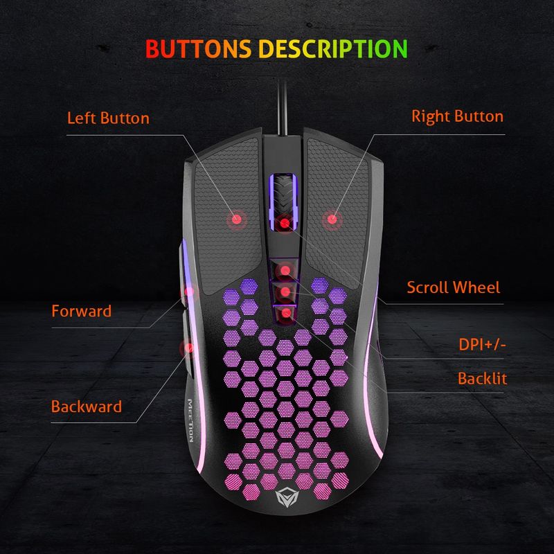 MEETION GM015 Free Cheap Honeycomb Ergonomic Silent Magic Rgb Wired Usb Gaming Mouse For Pc Computer Laptop_voghion.com