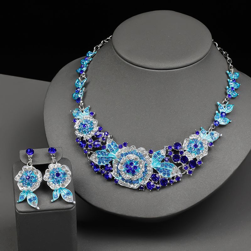Women's Jewelry Set Exaggerated Necklace Earrings Set Bridal Accessories Evening Dress Decoration_voghion.com