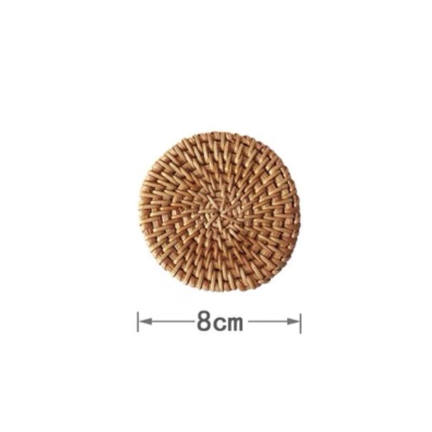 Sottobicchieri in rattan intrecciati a mano – Set in fibra naturale resistente al calore per tè, caffè e sala da pranzo (8 cm/10 cm/13 cm/16 cm, ecologici, antiscivolo)_voghion.com