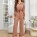 Pyjamas Damen, Herbst und Winter, gerüschte Strickjacken, Ärmel, lange Hosen, zweiteiliges Set für zu Hause, kann getragen werden_voghion.com