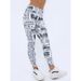 Women's Digital Printed High Waist Elastic Slim Fit Hip Lifting Tummy Control Running Pants Yoga Pants Bottoming_voghion.com