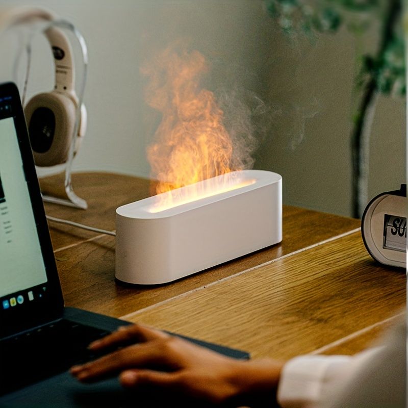 Diffusore portatile USB a fiamma colorata, mini diffusore di aromi per uso domestico, diffusore di oli essenziali a nebbia fredda, umidificatore H2o Air Fire Flame_voghion.com