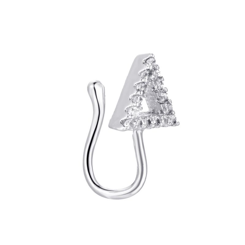 U-shaped nose clip zircon geometric open nose ring  nose nail perforation-free puncture jewelry_voghion.com