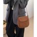 【 Genuine leather women's 】 Suede frosted cowhide saddle with niche design, single shoulder crossbody bag, underarm bag_voghion.com