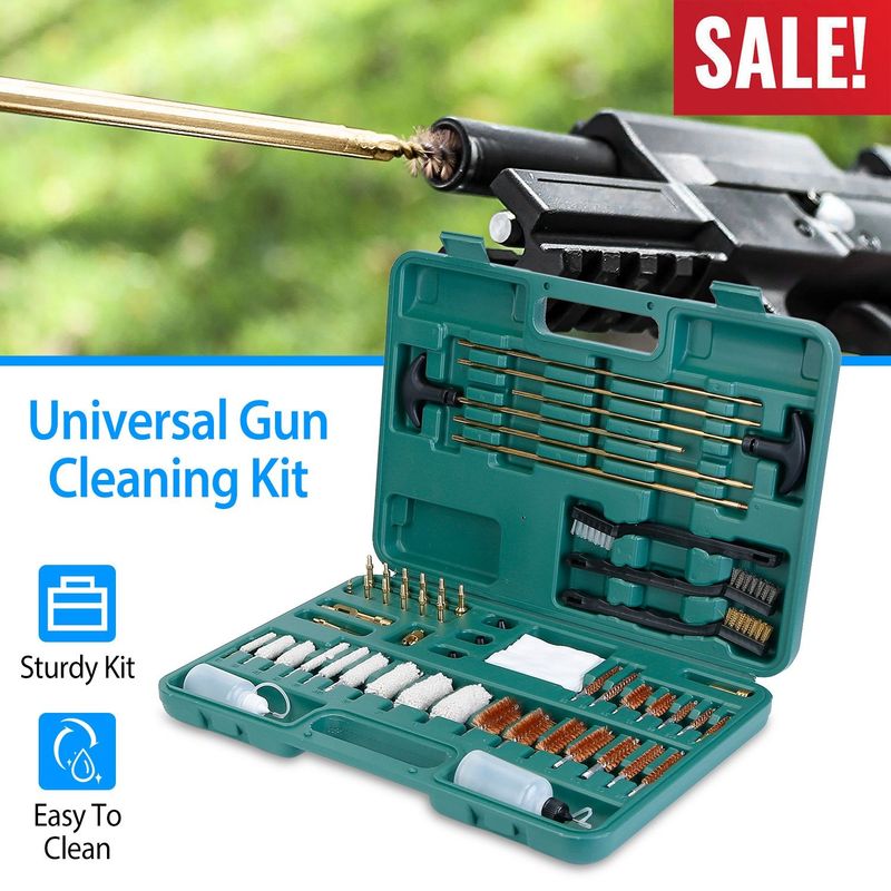 Universal Gun Cleaning Kit Gun Cleaning Brushes Mops Muff Guard W/ Carrying Case For Rifles Pistols Handguns Shotguns_voghion.com