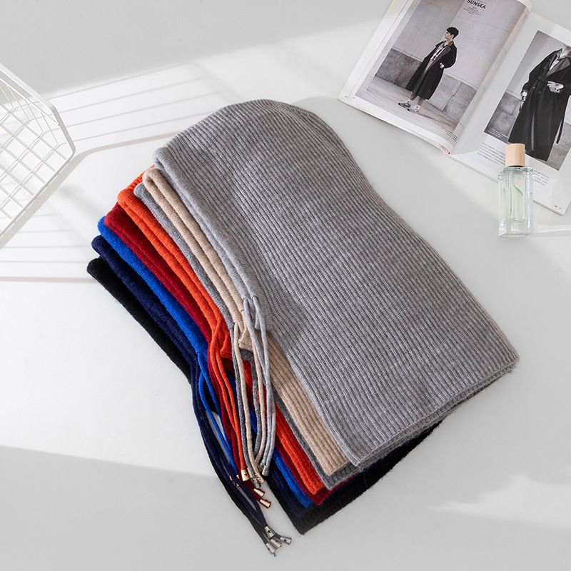 New Autumn And Winter Balaclava Hat Scarf Hood One-piece Men's And Women's Hat Warm Wool Pullover Knitted Hat_voghion.com