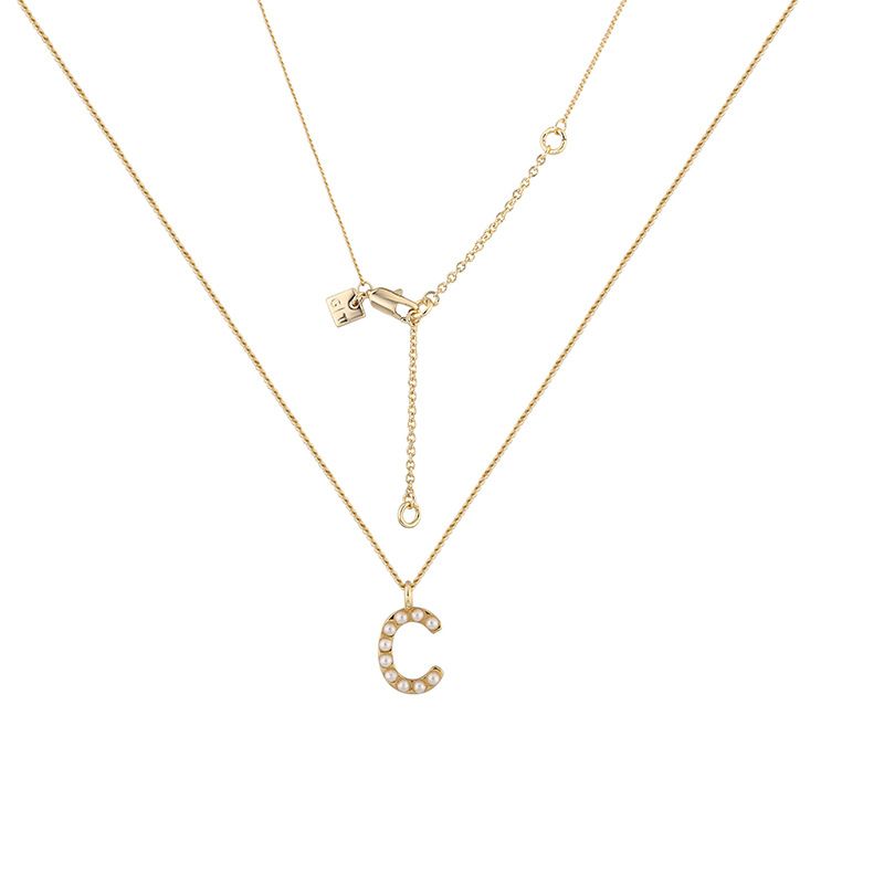 Collana con ciondolo a forma di lettera con diamanti, impilabile, rotonda, con perline, accessori per fidanzate, regalo_voghion.com