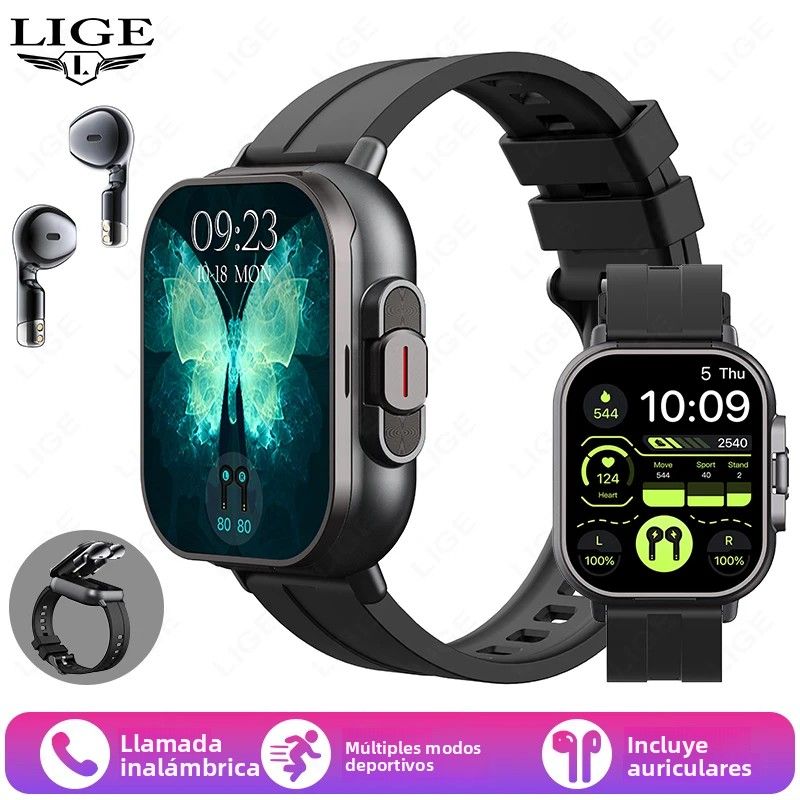 2-in-1 TWS With Earbuds, Sports Bluetooth Call, Health Monitor, NFC Smart Watch For Men And Women_voghion.com