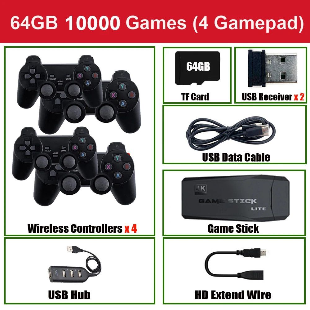 64G Videospielkonsole 20000 Spiele Retro Handheld Wireless Controller Weihnachtsgeschenk_voghion.com