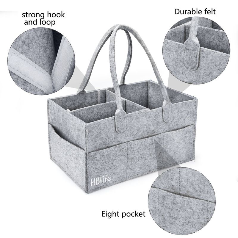 Premium luiertas van vilt - Multifunctionele organizer voor babybenodigdheden (draagbaar, verstelbare riem, ruime zakken, nieuw ontwerp)_voghion.com