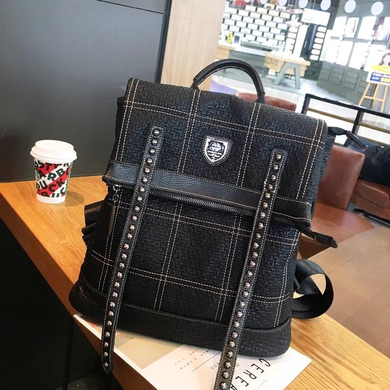 Modischer Damenrucksack aus weichem Leder, personalisierter modischer Rucksack mit doppeltem Verwendungszweck, Freizeittasche mit großer Kapazität_voghion.com