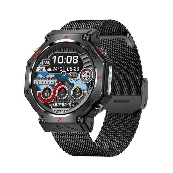 Multiple Sports Mode Smart Watch AI Voice Assistant Bluetooth Call Flashlight Track Outdoor_voghion.com