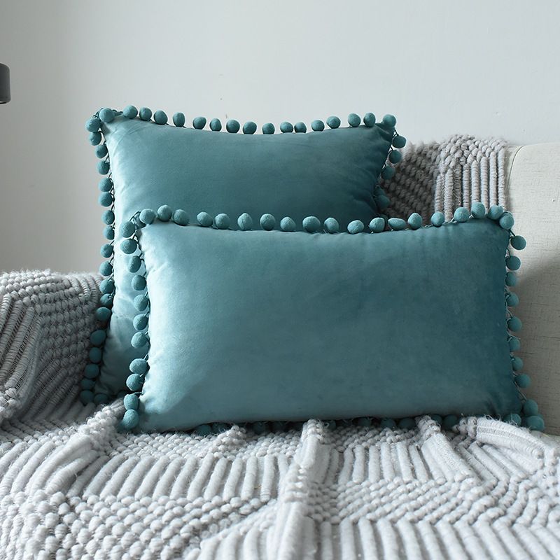 Velvet Cushion Covers Soft Decorative Pillows For Sofa Throw Pillow Cover With Tassels Fringe Boho Accent Pillowcases For Couch_voghion.com