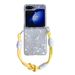 Per Samsung Galaxy Z Flip 3 4 5 6 5G Custodia per telefono con catena colorata e cristalli_voghion.com