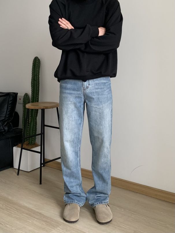 Men's Vintage Light Wash Relaxed Flare Jeans | Retro 517 Style | Comfort Fit | S-3XL_voghion.com