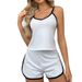 Summer Casual And Comfortable Loungewear Suspenders Pajamas Shorts Simple Pajamas Set_voghion.com