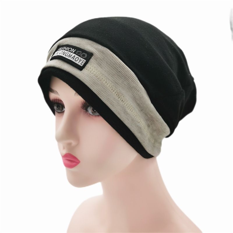 Women's Autumn And Winter Korean Edition Trendy Pullover Stacked Leisure Knitted Headband Sleeping Moonlight Hat_voghion.com