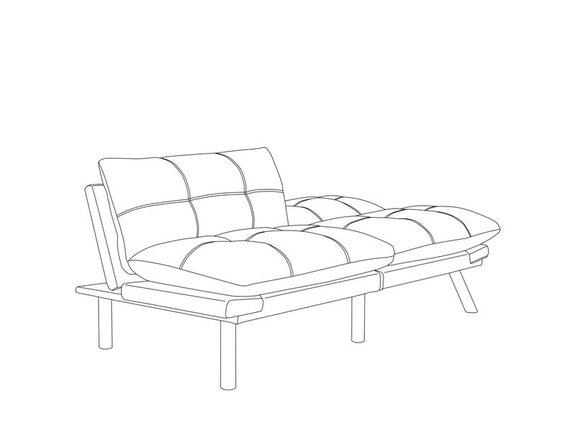 Cream Convertible Folding Modern Sofa Bed_voghion.com