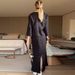 Women's clothing solid color simple casual style skirt temperament two piece suit_voghion.com