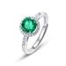 Anello in argento S925 con smeraldo coltivato, stile retrò leggero e lussuoso, per donna_voghion.com