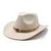 New Crimped Cowboy Hat Western Ethnic Tibetan Style Felt Hat Colored Bead Rope Accessories Knight Hat Tide_voghion.com