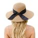 Cappello da spiaggia da donna di qualità imbattibile, con ampia tesa parasole, parasole in erba, da viaggio, con fiocco, adatto per pesca, escursionismo e campeggio._voghion.com