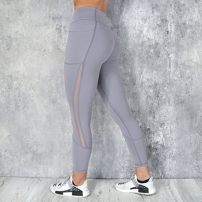 Kadınların yeni örgü dikiş yoga pantolonları nem emme ve ter yoga fitness pantolonları spor tayt büyük boy_voghion.com